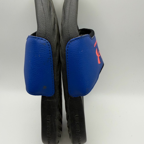 Under Armour Blue and Black Slides size 3Y - Picture 4 of 5